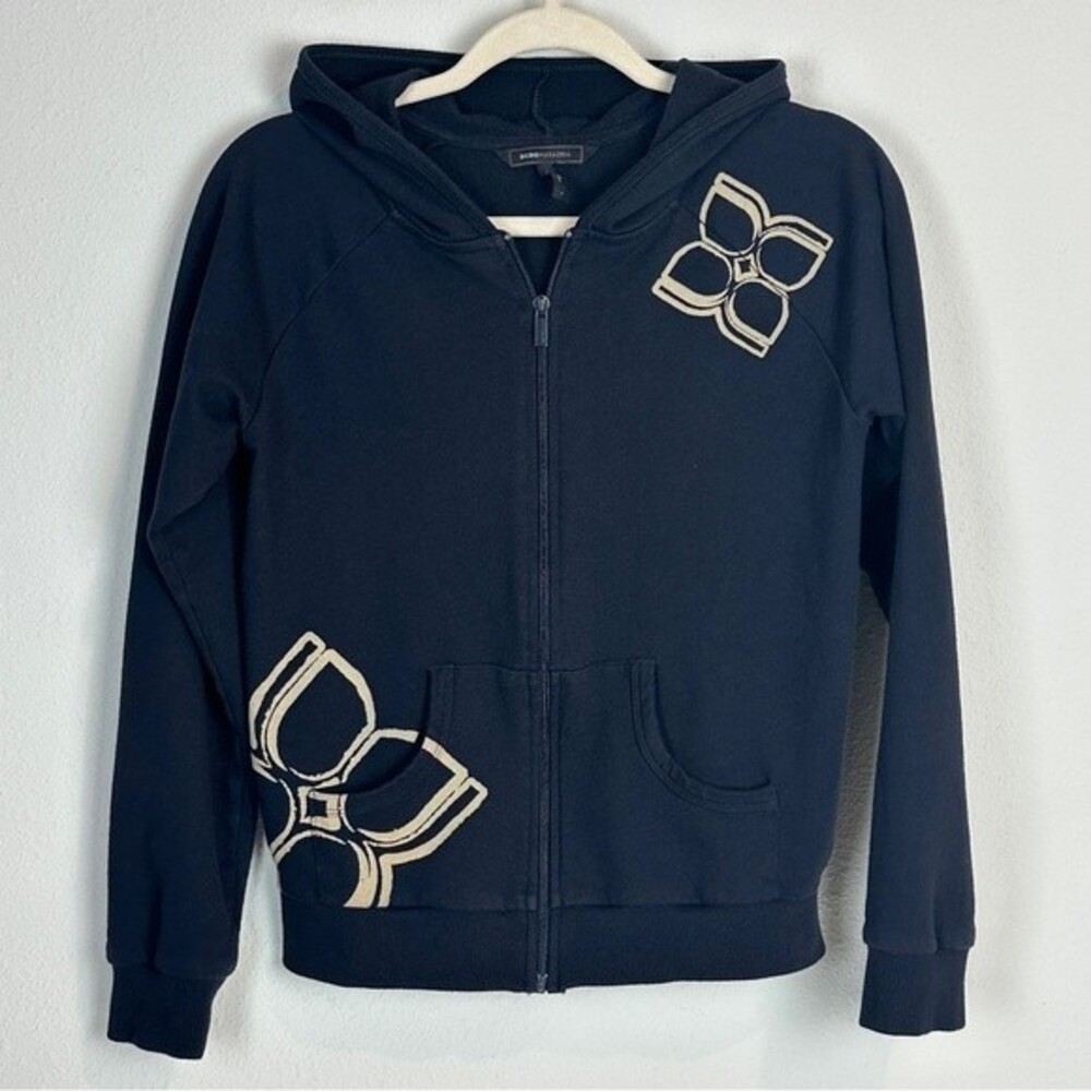 BCBG MaxAzria Black Graphic Hoodie Sweatshirt S